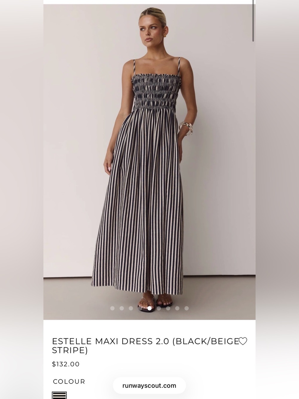 Runway Scout Estelle maxi dress- Black & Beige Stripe
